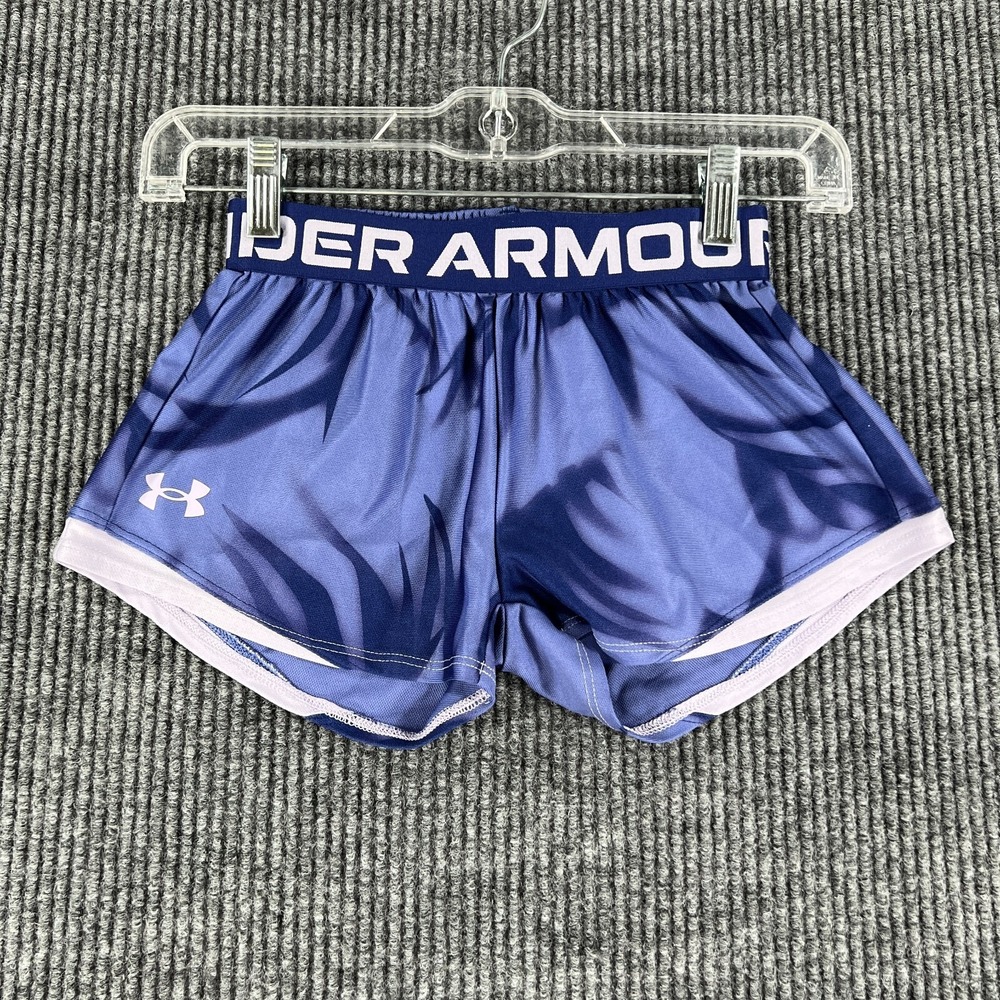 Under Armour Shorts Youth Girls Small Purple Loose Fit Active Casual Lightweight